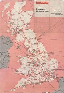 BR Rail Network around 1969, after Dr Beeching's 'axe'